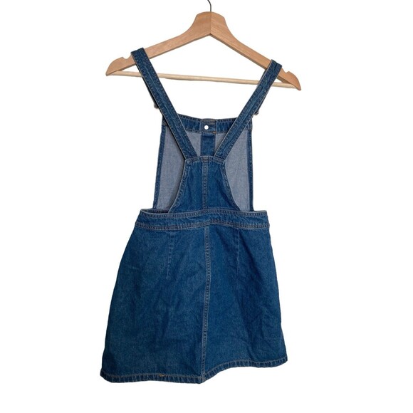 Divided H&M Denim Overall Dress Womens 2 Blue Jean Mini Button Front Sleeveless - Picture 2 of 12